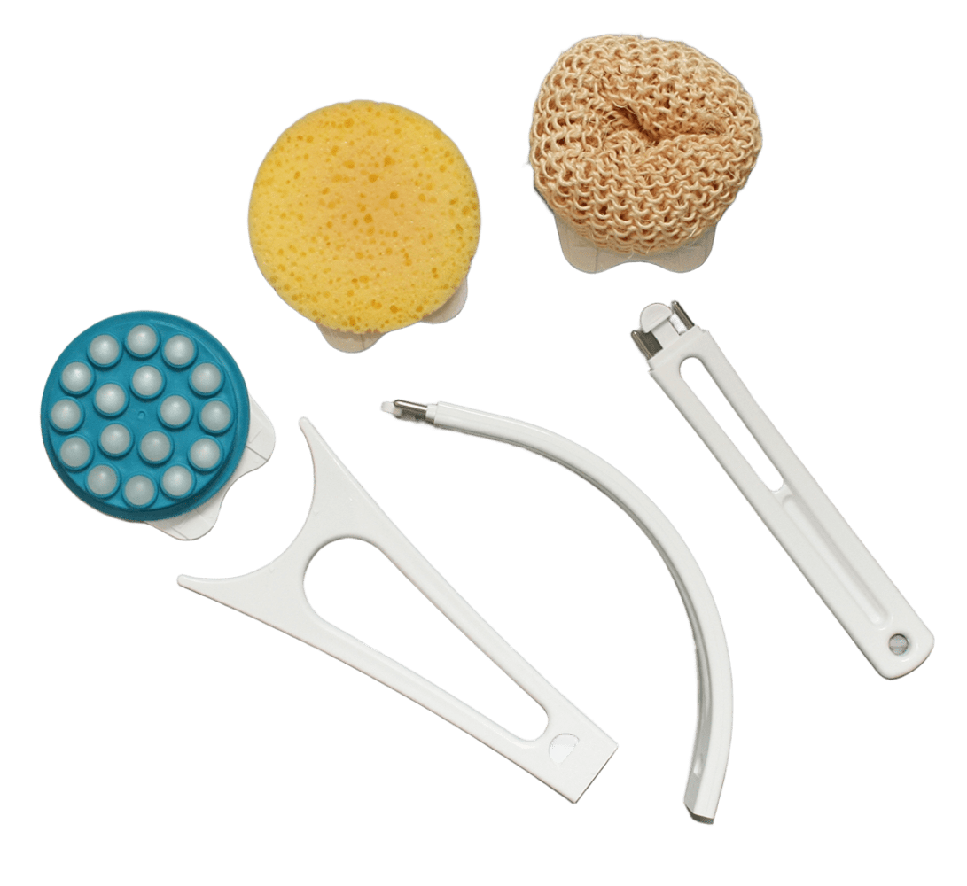 set de cuidado corporal con mango largo