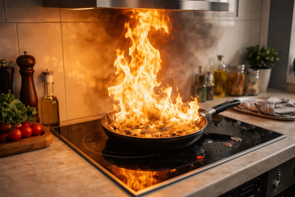 incendio en la cocina
